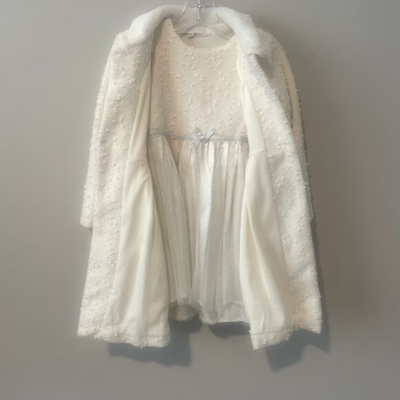 Christmas Holiday Sparkle Tulle Dress with Matching Coat Sz 4T - Picture 2 of 13